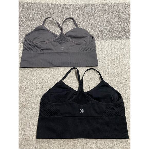 Set of 2 x Sage Collective Womens Size Large Gray Black Sports Bra Athletic Wear - Picture 7 of 9